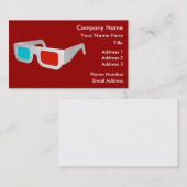 Carte De Visite Lunettes 3D Rétro Graphique (Devant / Derrière)