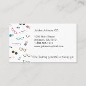 Carte De Visite Lunettes de cool et contacts Soins oculaires (Dos)