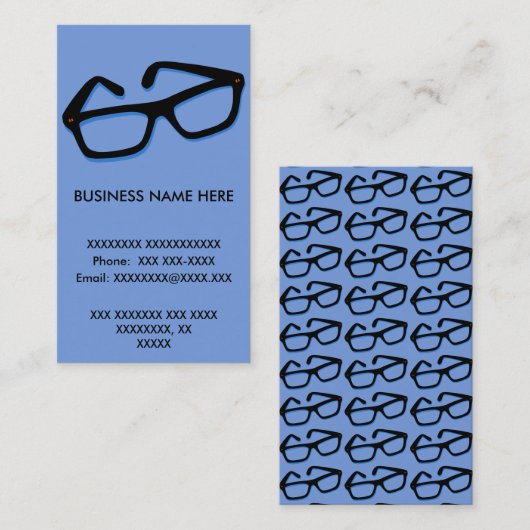 Carte De Visite Lunettes de nerd cool (Devant / Derrière)