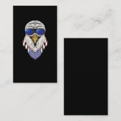 Carte De Visite Lunettes de soleil de l'aigle patriotique Drapeau  (Devant / Derrière)