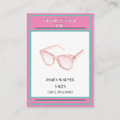 Carte De Visite Lunettes de soleil de Miami Rose & Turquoise Retro (Devant)