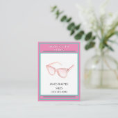 Carte De Visite Lunettes de soleil de Miami Rose & Turquoise Retro (Debout devant)