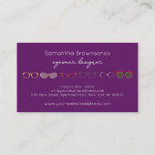 Carte De Visite Lunettes de soleil de mode Optique violet (Dos)