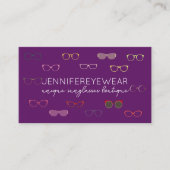 Carte De Visite Lunettes de soleil de mode Optique violet (Devant)
