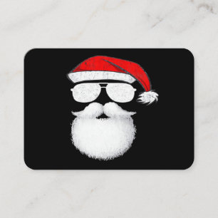 Carte De Visite Lunettes de soleil visage de Père Noël avec chapea