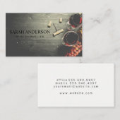 Carte De Visite Lunettes de vin et lièges sur table (Devant / Derrière)