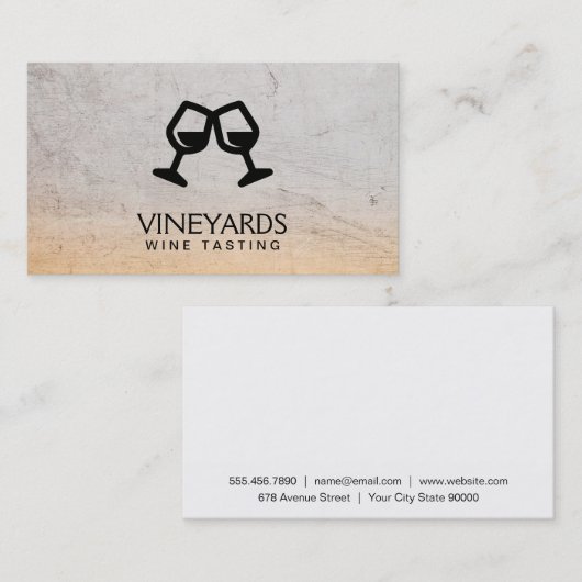 Carte De Visite Lunettes de vin Toast (Devant / Derrière)