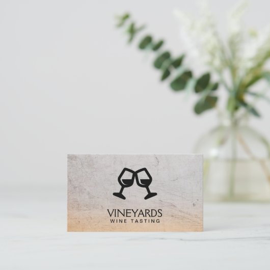 Carte De Visite Lunettes de vin Toast (Debout devant)