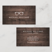 Carte De Visite Lunettes de vue rustiques et raffinées Logo Bois B (Devant / Derrière)