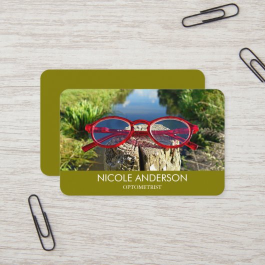 Carte De Visite Lunettes d'optométriste (Devant/Arrière en situation)