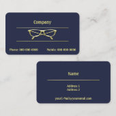 Carte De Visite Lunettes d'or (Devant / Derrière)