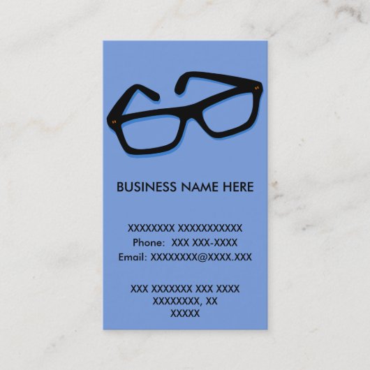 Carte De Visite Lunettes Nerd cool (Devant)