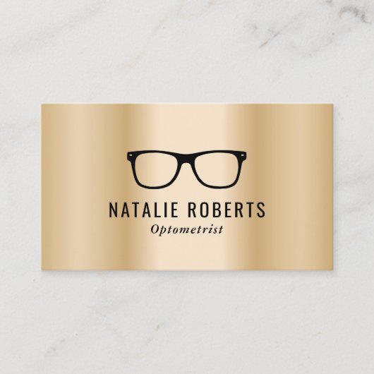 Carte De Visite Lunettes ophtalmologiques d'oeil optométriste Or m (Devant)