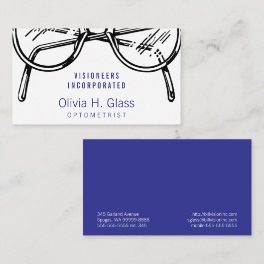 Carte De Visite Lunettes Optique Vision (Devant / Derrière)