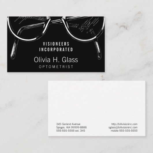 Carte De Visite Lunettes Optique Vision (Devant / Derrière)