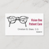 Carte De Visite Lunettes Optique Vision Montures (Devant)