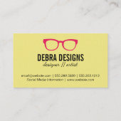 Carte De Visite Lunettes (Rose Chaud) (Dos)