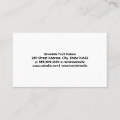 Carte De Visite Lunettes Smoothie | Fruits (Dos)