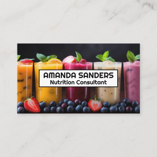 Carte De Visite Lunettes Smoothie | Fruits (Devant)