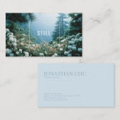 Carte De Visite Lush White Hydrangea Flower Misty Mountain Forest (Devant / Derrière)