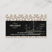 Carte De Visite Lustre + damas baroque /perle + bistrot (Dos)