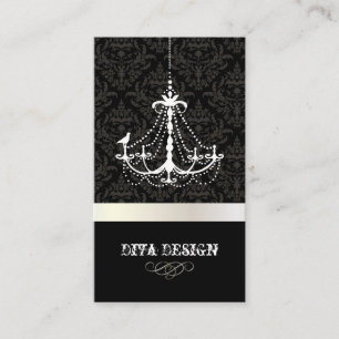 Carte De Visite Lustre + damas baroque / perle + blanc