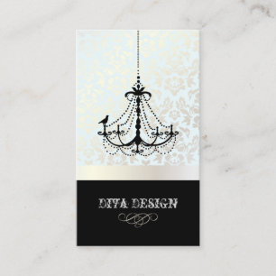 Carte De Visite Lustre + damas baroque / perle + bleu