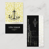 Carte De Visite Lustre + damas baroque /perle + citron vert (Devant / Derrière)