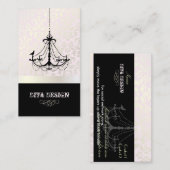 Carte De Visite Lustre + damas baroque /perle + rose (Devant / Derrière)