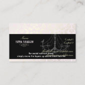 Carte De Visite Lustre + damas baroque /perle + rose (Dos)
