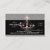 Carte De Visite Lustre + damas baroque /perle + rose (Dos)