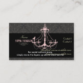 Carte De Visite Lustre + damas baroque /perle + rose (Dos)