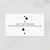 Carte De Visite Lustre De Décoration Du Mobilier (Dos)