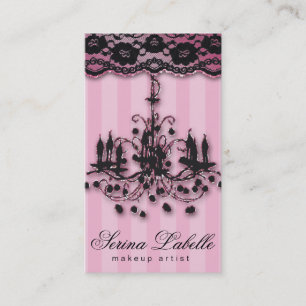 Carte De Visite Lustre élégant d'agent immobilier de maquilleur 