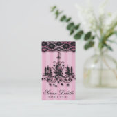 Carte De Visite Lustre élégant d'agent immobilier de maquilleur de (Debout devant)