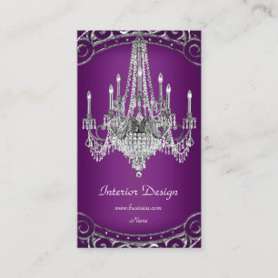 Carte De Visite Lustre élégant en prune argenté pour la décoration