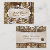 Carte De Visite Lustre en bois sauvage de l'empreinte de léopard (Devant / Derrière)