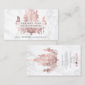 Carte De Visite Lustre en faux rose or en marbre de PixDezines (Devant / Derrière)