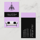 Carte De Visite Lustre et canapé lavande (Devant / Derrière)