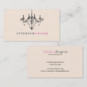 Carte De Visite Lustre noir Design d'intérieur Arrière - plan beig (Devant / Derrière)