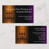 Carte De Visite Lustre orange/noir de Halloween (Devant / Derrière)