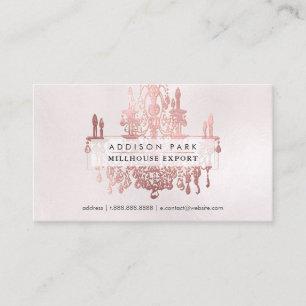 Carte De Visite lustre rose gold faux PixDezines