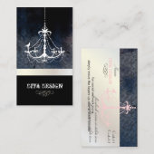 Carte De Visite Lustre vintage + Arrière - plan baroque (Devant / Derrière)