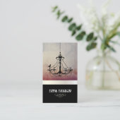 Carte De Visite Lustre vintage + Arrière - plan baroque (Debout devant)