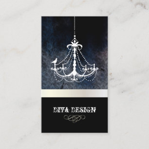 Carte De Visite Lustre Vintage + Fond Baroque