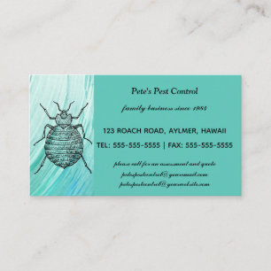 Carte De Visite Lutte contre les parasites Editable d'insecte de