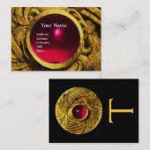 Carte De Visite LUTTER CONTRE GRIFFINS MONOGRAM, or noir rouge rub (Devant / Derrière)