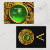 Carte De Visite LUTTER CONTRE LES GRIFFINS MONOGRAM Or Vert Émerau (Devant / Derrière)
