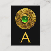 Carte De Visite LUTTER CONTRE LES GRIFFINS MONOGRAM Or Vert Émerau (Dos)