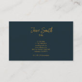 Carte De Visite Lux Elegant Gold Flower| Noir (Dos)